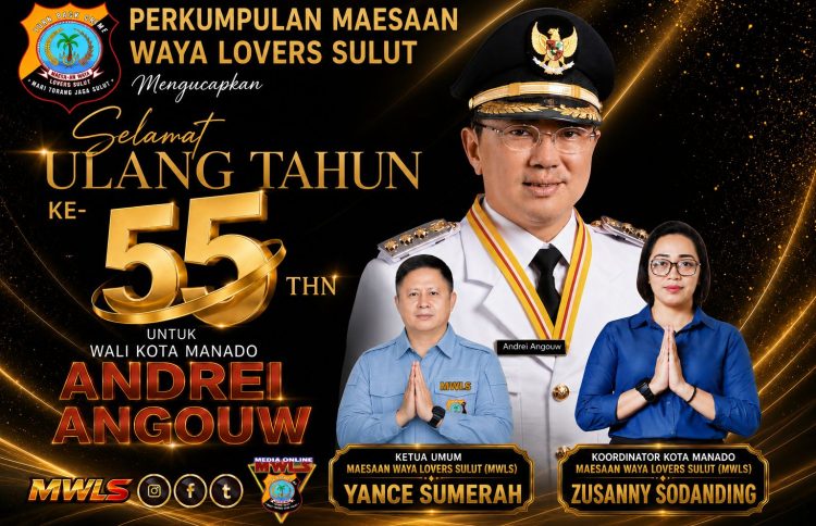 Andrei Angouw Genap 55 Tahun, MWLS Sulut Doakan Sehat dan Sukses Memimpin Manado